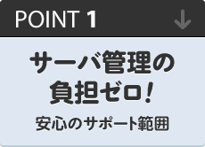 ポイント1：サーバ管理の負担ゼロ！